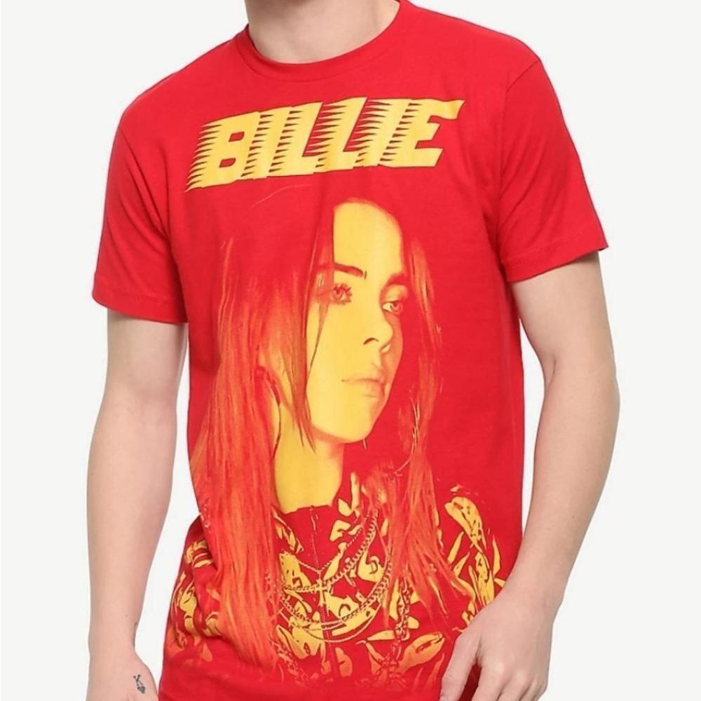 Billie Eilish Orange Portrait Racer Unisex Tshirt Gift